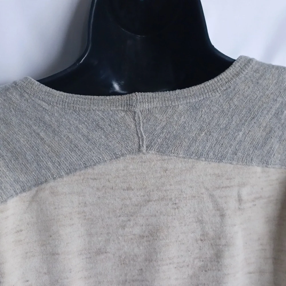 Vince Cream and Gray crewneck sweater Wool Linen blend. Sz L